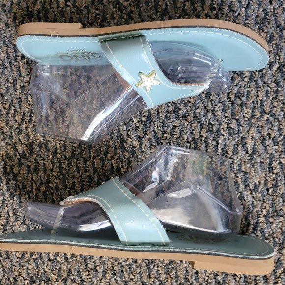 Kino Aqua Blue Starfish Sandals Size 9 - Picture 12 of 13